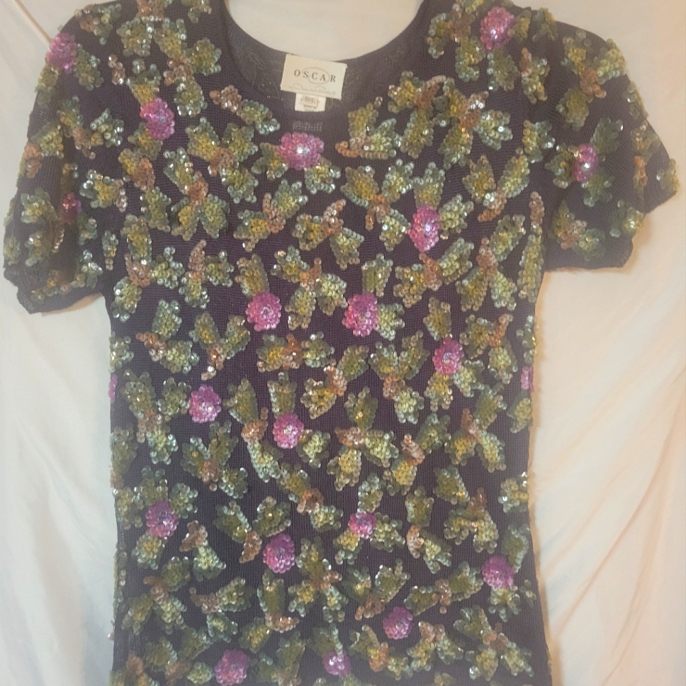 Vintage Sequence Large Oscar De La Renta